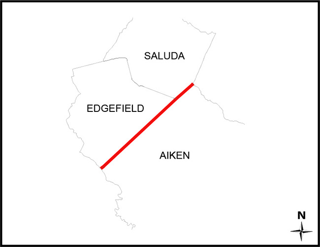 Aiken Edgefield Saluda county line