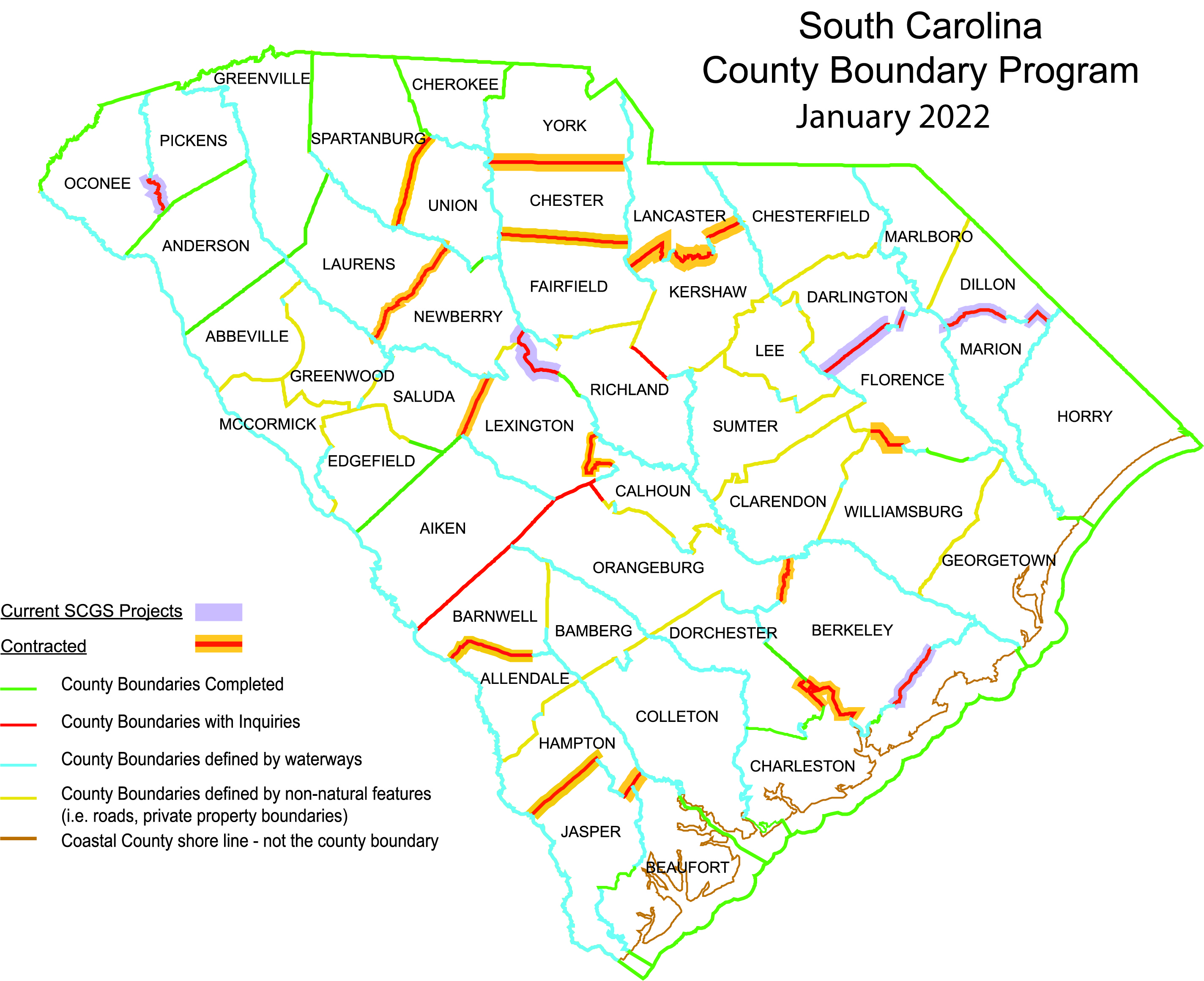 SCGS County Boundary Status Map Jan 2022