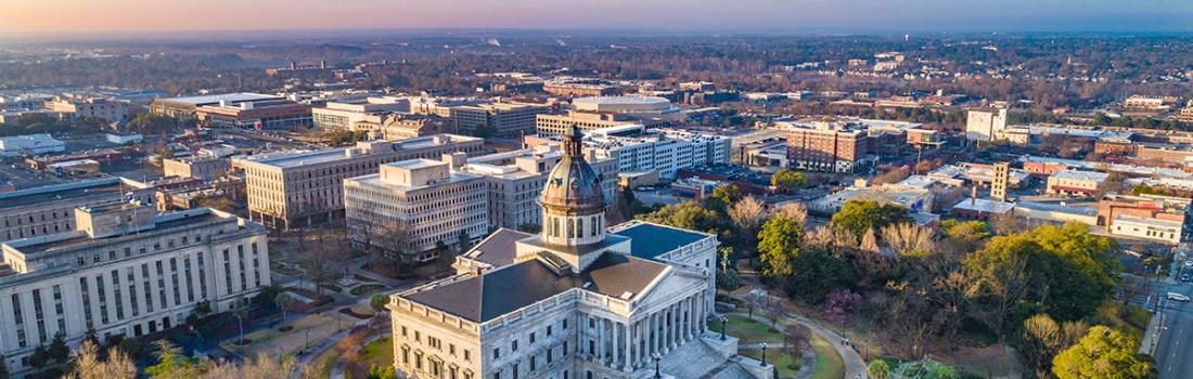 Government building and surroundings viewed from above