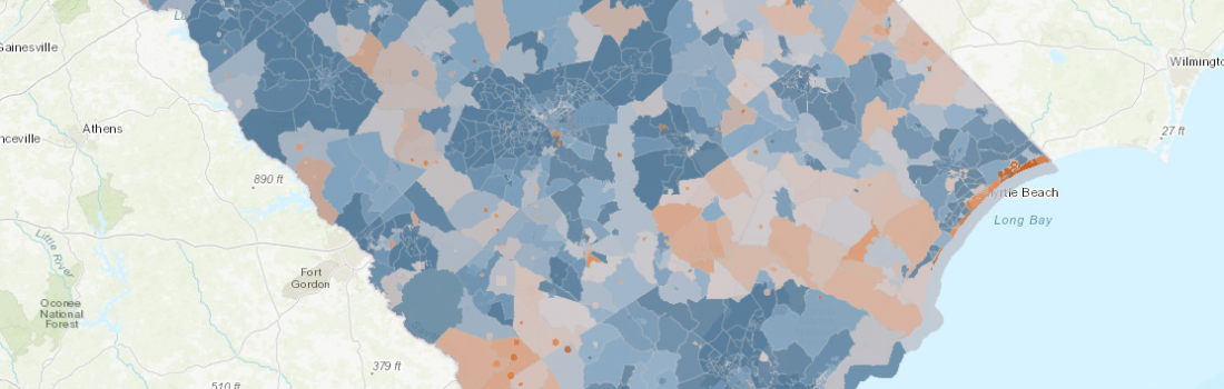 Census 2020 Self Response Rate Map for SC