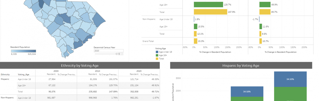 Decennial Census 2020 Resident Population by County, Ethnicity, and Voting Age graphic